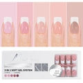 Französische Press-on-Nägel Set mit 150 Stück 3-in-1 Softgel-Tips in 15 Größen - 150-teiliges Set / Westlicher Französischer Stil-Stil 01