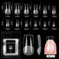 Tabla de tallas para 48 uñas postizas mate ultrafinas en forma de gota con 12 dimensiones - Short Ballerina Shape (04) / Bolsa de 48 Piezas