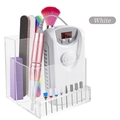 Set fresa per unghie bianco con manipolo rosa e scatola organizer in acrilico trasparente - Trasparente