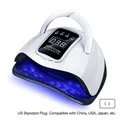 Detail of 280W UV LED nail lamp showing digital display, timer buttons and US plug - US Plug
