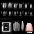 Tabella taglie per 48 pezzi di unghie finte in gel con misure dettagliate in centimetri - Short Square Shape (09) / Confezione da 48 Pezzi