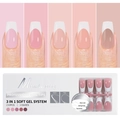 5-farbiges mattes Nude-French-Soft-Gel-Nagelset mit 150 Stück in 15 verschiedenen Größen - 150-teiliges Set / Westlicher Französischer Stil-Stil 03