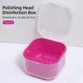 Rozerode reinigingsdoos voor nagelboren met dubbele filter van 8,2x8,2x6,9 cm - Rozerood