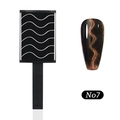 Macro view of No7 wave pattern nail magnet tool and cat eye gel polish 3D effect - Wave Style (N07)