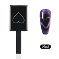 Nail art tool detail: heart shape cat eye magnet and purple glitter 3D effect sample - Heart Style (N08)