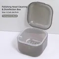 Transparant zwarte nagelfrees reinigingsbox met uitlekbakje, maat 8.2x8.2x6.9cm - Transparant zwart