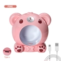 Pink bear mini nail lamp featuring Type-C charging port and included USB cable - Bear Mini Lamp Pink / Pink