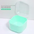 Transparant groene nagelfrees reinigingsbox met weekbakje, maat 8,2x8,2x6,9 cm - Transparant Groen