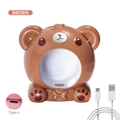 Detail showing the Type-C charging port and USB cable of the brown bear nail lamp - Bear Mini Lamp Brown / Brown