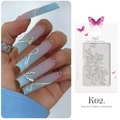 Silver alloy 3D butterfly nail jewelry for luxury manicure with hollow engraved details - Silver (K02) / 20 Pieces Pack