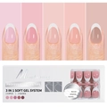 French press-on nails set with 5 matte pink shades in 3-in-1 soft gel system box - 150-piece Set / Western French Style-Style 07