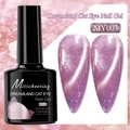 Misscheering Dreamland Cat Eye gel MY003 σε λαμπερό βιολετί με ασημένια γκλίτερ - Μάτι Γάτας Λουλούδι του Φεγγαριού MY003