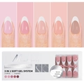 Misscheering 150pcs nude pink soft gel press-on nails with 3-in-1 system and 15 sizes - 150-piece Set / Western French Style-Style 08