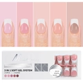 3-in-1 soft gel press-on nails set with 5 gradient nude pink French manicure styles - 150-piece Set / Western French Style-Style 09