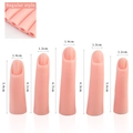 Detailed size specifications for flexible silicone practice fingers for nail art training - Silicone Practice Fingers without Magnets (5Pcs)