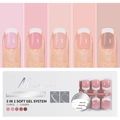 French pink gradient press-on nails set with 150 pieces in 5 colors and 15 sizes - 150-piece Set / Western French Style-Style 12