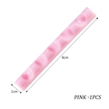 Portapennelli per nail art rosa semitrasparente a 5 slot con lunghezza 8 cm e design a barra - Rosa