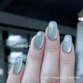Vernis à ongles œil de chat céramique gris-vert 014 avec scintillement magnétique argenté - Gel Œil de Chat Blanc Clair de Lune 14