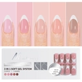 Matte French press-on nails set with soft gel system in white tips and pink base - 150-piece Set / Western French Style-Style 13