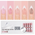 3-in-1 soft gel nail kit with 150 matte French tips in five pink shades and fifteen sizes - 150-piece Set / Western French Style-Style 14