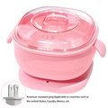 Chauffe-cire électrique rose portable avec couvercle transparent et prise américaine - Prise US / Rose
