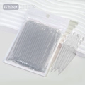 Glittery white dual-ended nail cuticle sticks in 100-piece bulk packaging set - Transparent Crystal Stick (100Pcs)