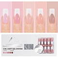 Nail extension kit with 5 natural colors of soft gel press-on nails, 150pcs set - 150-piece Set / Western French Style-Style 15