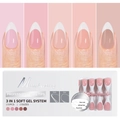 3-in-1 soft gel French ombre press-on nail kit in 5 nude shades and 15 different sizes - 150-piece Set / Western French Style-Style 16