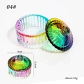 Regenbogen-Nagel-Dappen-Dose aus Glas mit Deckel, Größe 4 cm Durchmesser und 3,5 cm Höhe - Aurora Herz Kristall Tasse 04