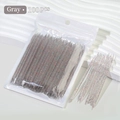 Detail of 100 grey glitter acrylic nail sticks showing pointed tips and sparkly texture - Multicolor Gray Crystal Stick (100Pcs)