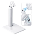 White portable handheld nail lamp stand with 360-degree rotation and adjustable base - Nail Lamp Stand / White