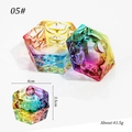 Iridescent multifaceted crystal nail cup with ball handle lid, 4cm width detail view - Iridescent Faceted Heart Cup 05