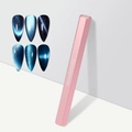 Roze zeshoekige cat eye magneet voor nagels met blauwe magnetische effect tips - Roze