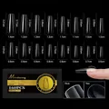 Size chart for 160pcs long coffin soft gel nail tips in 16 sizes with sculpted fit - L / Sculpted Coffin Long (Arch 03) / 160-Piece Pack / Clear
