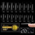 Guide des tailles pour 16 tailles de faux ongles cercueil longs en gel souple - 2XL / Cercueil 2X Long (Arche 05) / Pack de 160 Pièces / Vert foncé