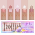 Detail of 3-in-1 soft gel gradient press-on nails in 15 sizes and 240 piece set - 5 Colors Gradient Press-on Nails 02 (Pink/Nude)