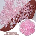 Mezcla de perlas rosas para manicura en caja de flores para decoración de resina - 05# Perla 7 Rejillas Decoraciones Mezcladas