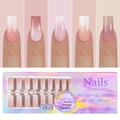 Gradient 3-in-1 soft gel press-on nails set with 15 sizes in pink and purple shades - 5 Colors Gradient Press-on Nails 03 (Nude Pink/Purple)