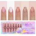 3-in-1 nude soft gel nagelset met 15 maten en 240 stuks voor snelle Franse manicure - Nude Tint Stijl 05