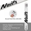 Macro detail of professional 100/180 grit double-sided washable nail file for manicure - Round