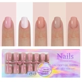 Macro detail of 3-in-1 soft gel nail kit in nude tones with 15 sizes and 240 pieces - Nude Tone Style 06