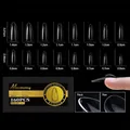 Tableau des 16 tailles de capsules d'ongles en gel souple amande semi-mates 160pcs - L / Amande Longue (Arche 13) / Pack de 160 Pièces / Vert foncé