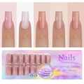 Detail of 3-in-1 soft gel nail tips in five natural skin tones with laser packaging - Nude Tone Style 08