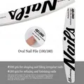 Detailed view of 100/180 grit washable oval nail file with professional double-sided texture - Ellipse