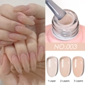 Macro detail of nude pink jelly gel polish showing 1-3 layers of translucent gradient effect - Iced Translucent Gel 03