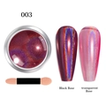 Nail art laser powder 003 showing holographic effects on black and transparent bases - Laser Powder 03