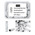 Detailed view of 30pcs 180 grit 3mm mini sanding bands with stainless steel mandrel for nails - Grey (180 Grit) / 3mm Extended Sanding Band 180# 30pcs