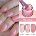 Detail showing nude pink gel polish No.006 with 1-3 layer coverage and gradient effects - Iced Translucent Gel 06