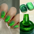 Makrodetail von Katzenaugen-Nagellack Nuance 005 mit Magnet-Schimmer und Glanz - Traumhaftes Lichtjagendes Katzenaugen-Gel 05