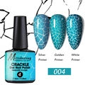 Λεπτομέρεια macro από το εφέ crackle gel νυχιών χρώμα 004 σε ασημί και χρυσή βάση - Crackle Gel 04